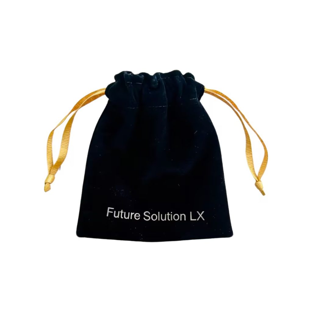 black velvet drawstring bag