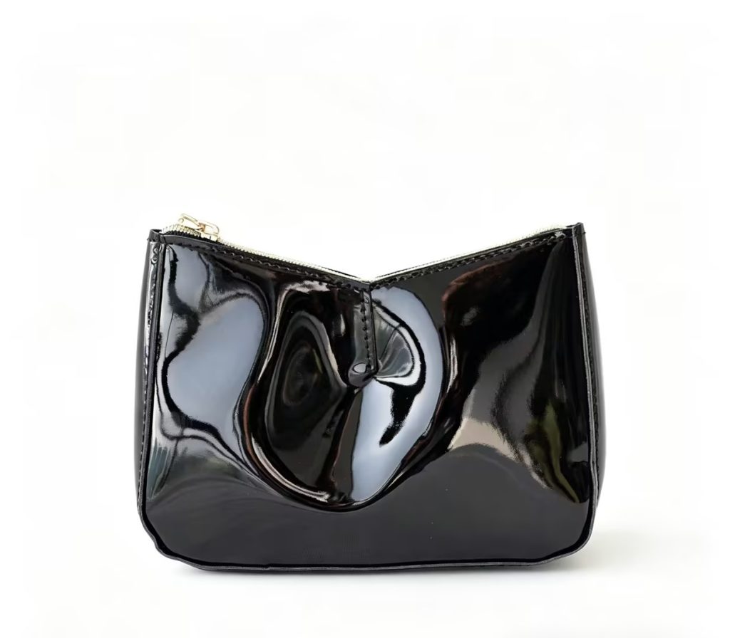 black leather cosmetic case