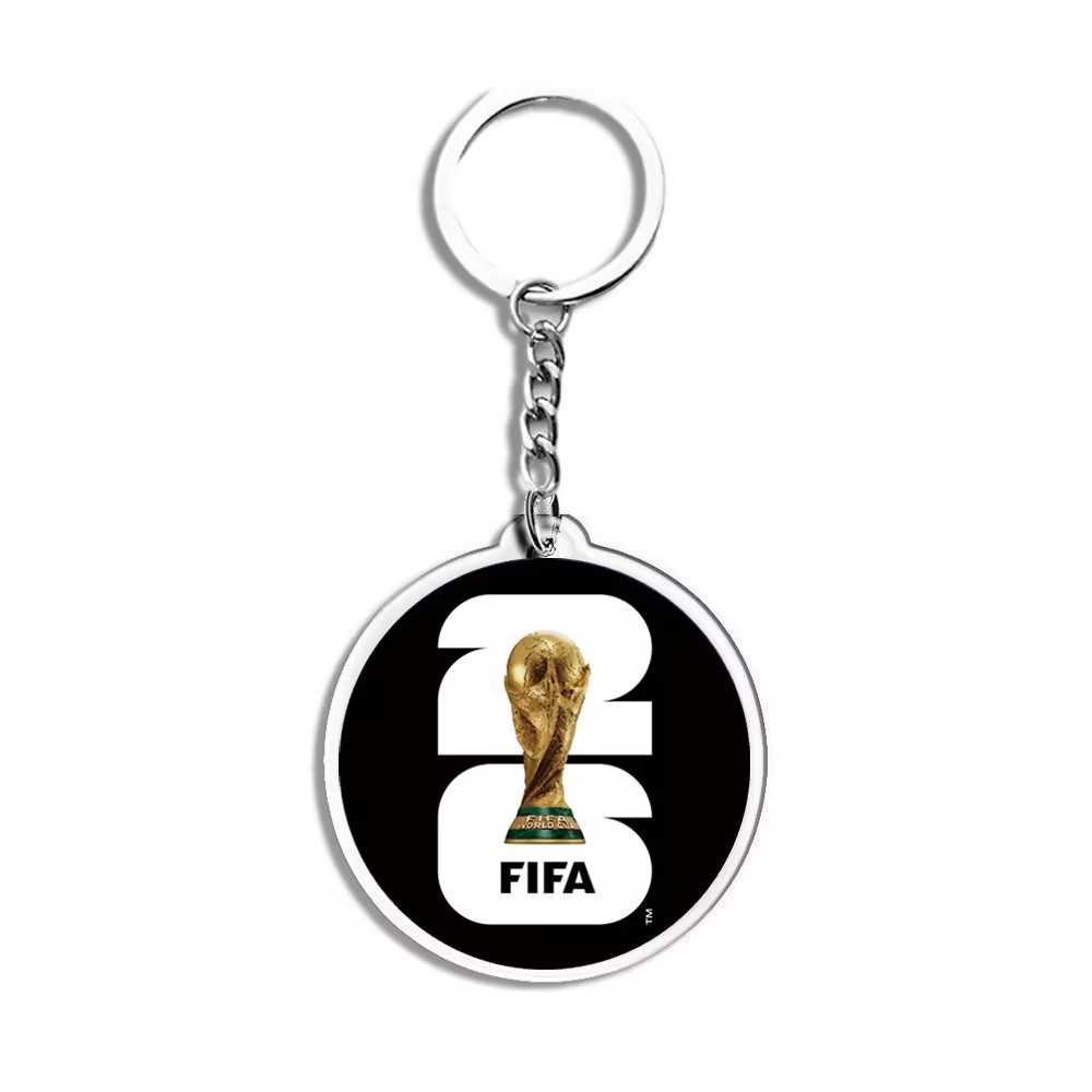 Looking for custom acrylic keychains like this 2026 World Cup design for your fan merchandise?